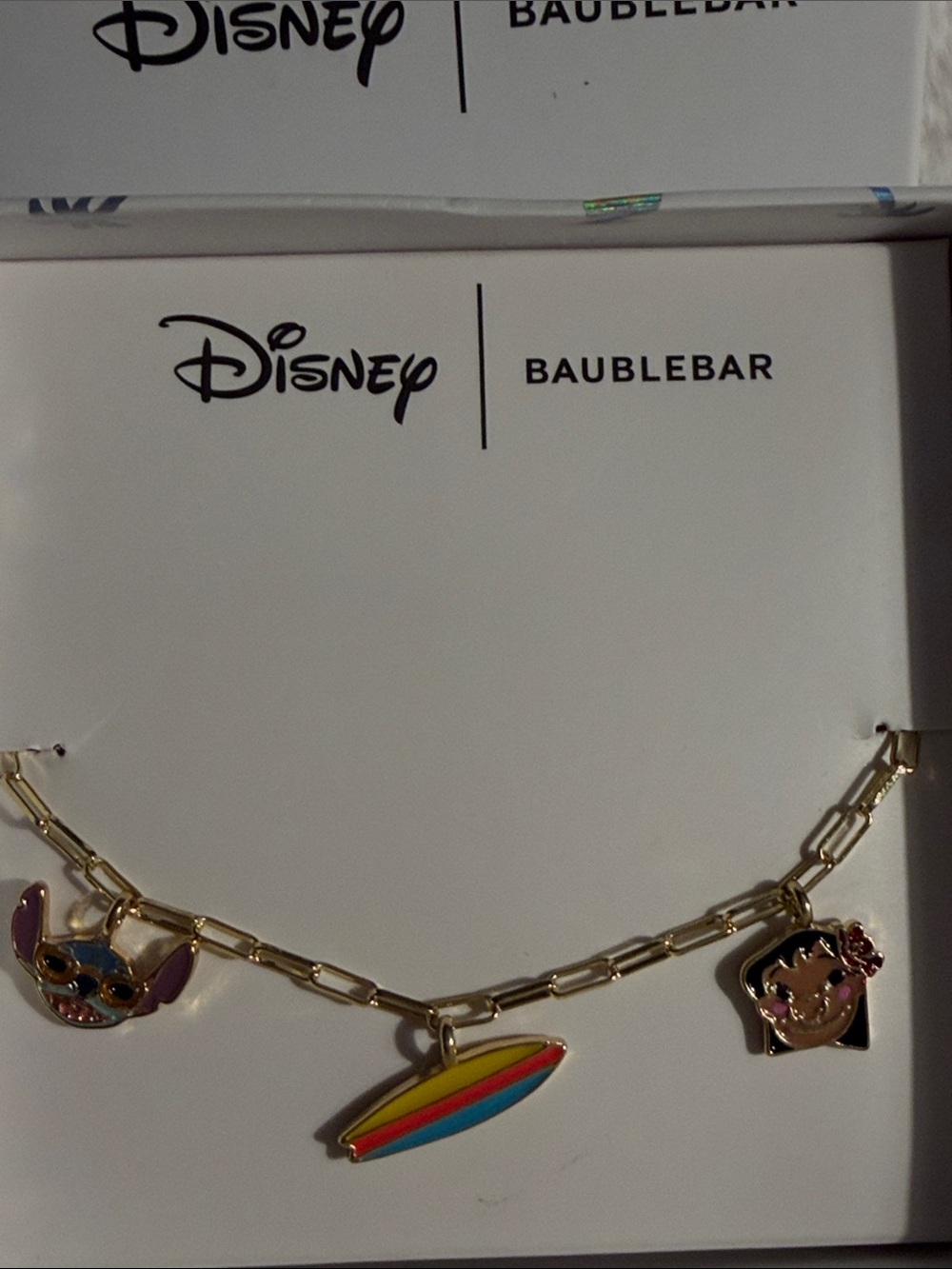 Disney x BaubleBar Gold Bracelet with Colorful Surfboard - Picture 2 of 3